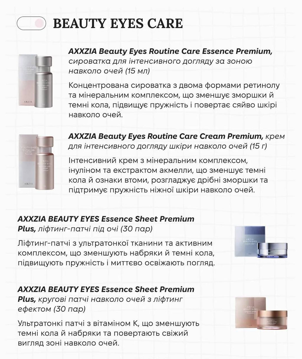 Есенс-маска AXXZIA Beauty Eyes Sheet PLUS для зони навколо очей